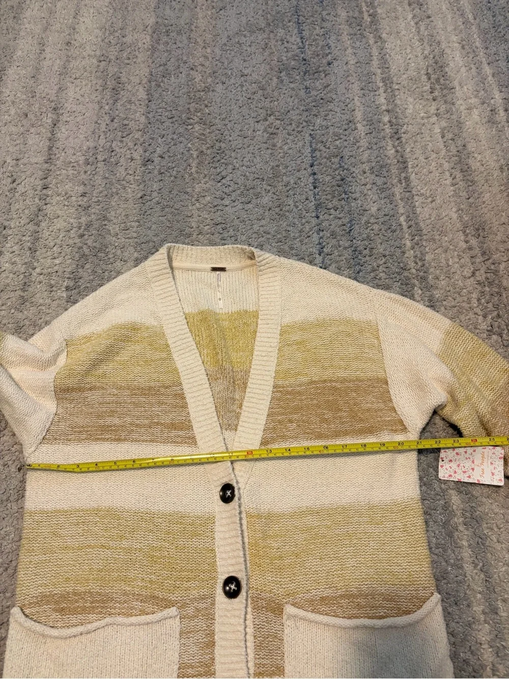 Free People Grains Combo Striped Cardigan Sweater XS NWT $148 Boho Chunky Knit
